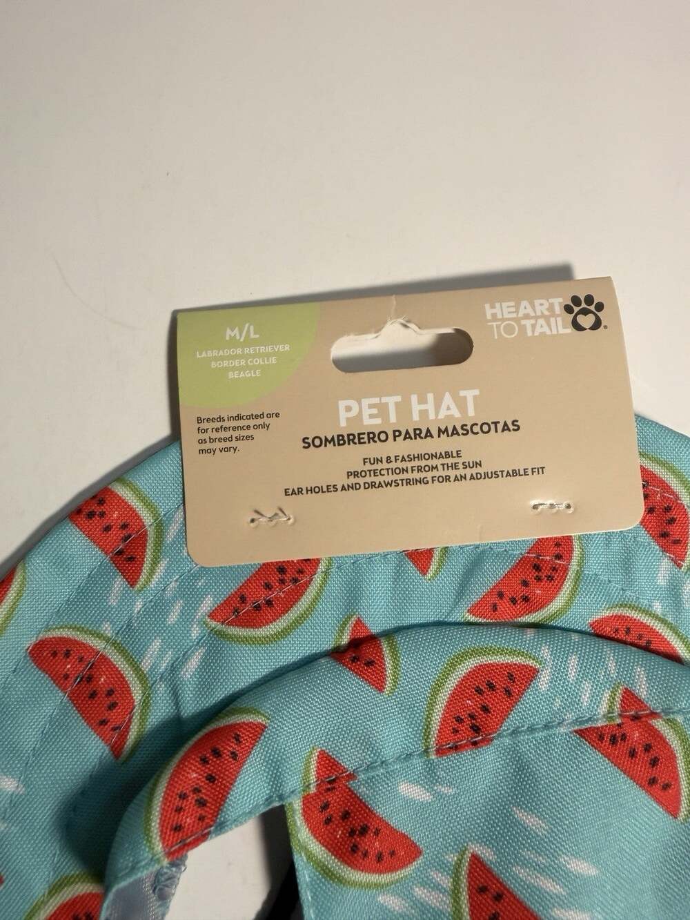 Heart to Tail Watermelon Bucket Hat for Pets Adjustable Fit M/L Blue